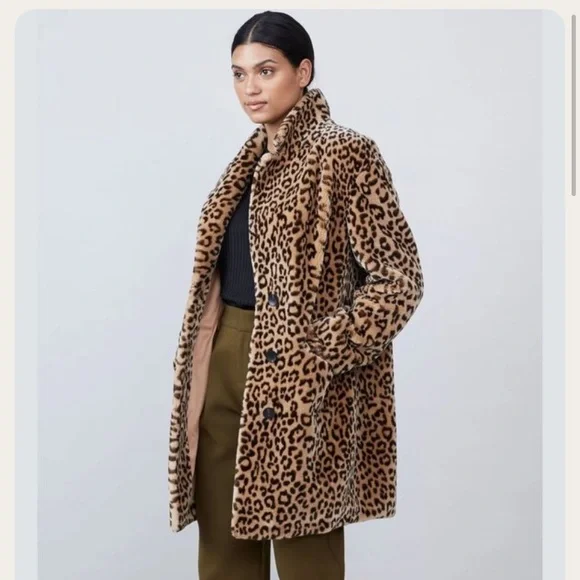 Allen Schwartz Sasha Coat-Leopard-Small - Picture 1 of 4
